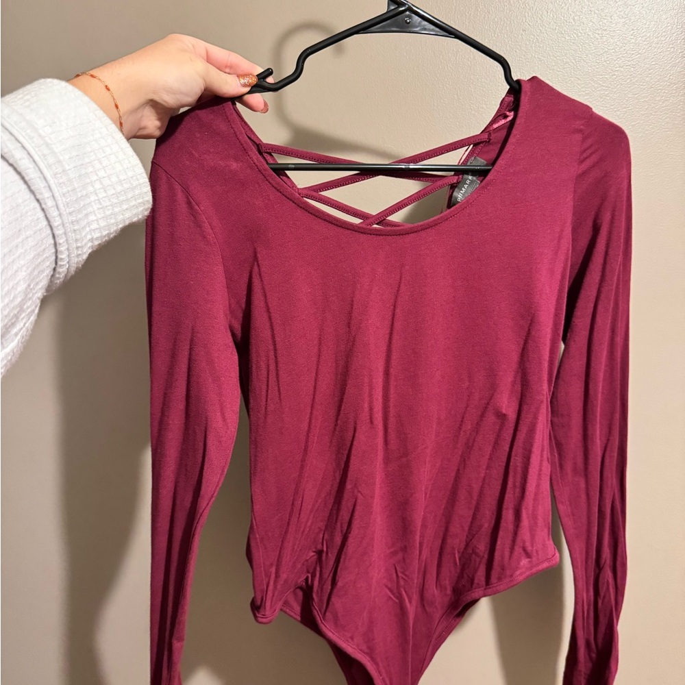 Primark Burgundy Long Sleeve Bodysuit
